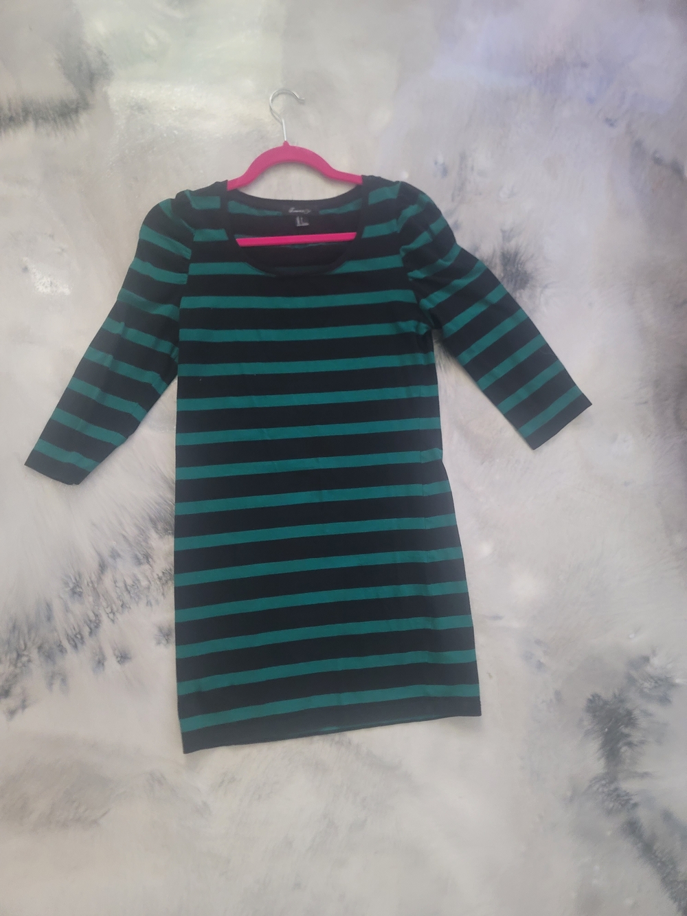 Forever 21 Black and Teal Striped Top Dress
